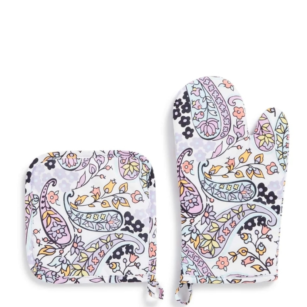 Vera Bradley Maddalena Paisley Soft Pot Holder & Oven Mitt Set